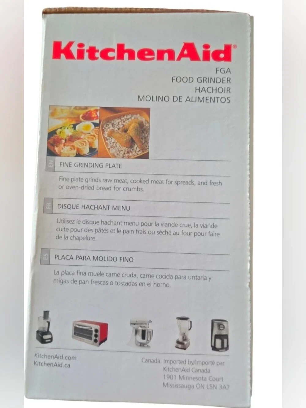 KitchenAid  Food Grinder Stand Mixer FGA Attachment NIB